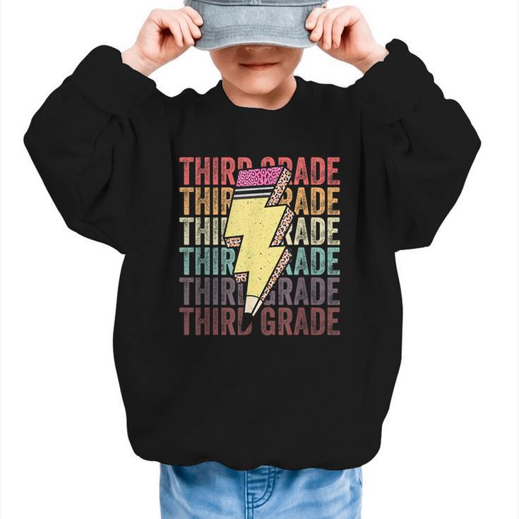 Third Grade Lightning Bolt Pencil 1st Day Of Back To School Graphic Kid Sweatshirt