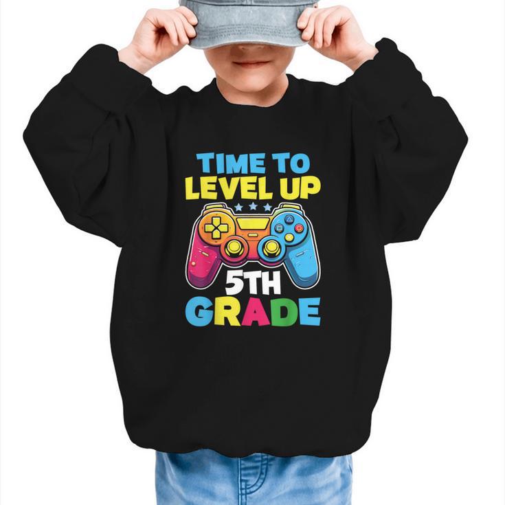 Time To Level Up 5th Grade Video Gamer Kids Back To School Graphic Kid Sweatshirt