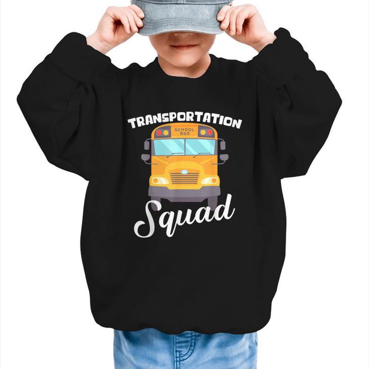 Transportation Squad Back To School Bus Driver Monitor Aide Graphic Kid Sweatshirt Transportation Squad Back To School Bus Driver Monitor Aide Graphic Kid Sweatshirt