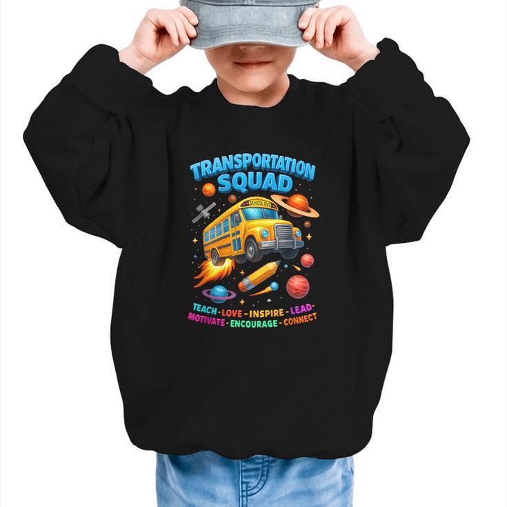 Transportation Squad School Bus Back To School Retro Graphic Kid Sweatshirt