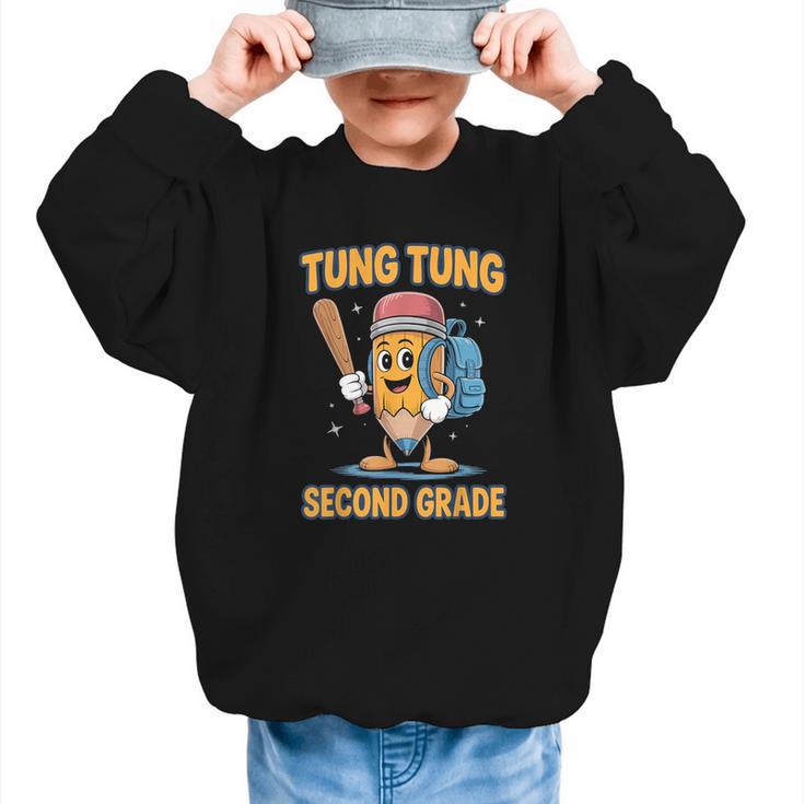 Tung Tung Sahur 2nd Grade Italian Brainrot Back To School Graphic Kid Sweatshirt