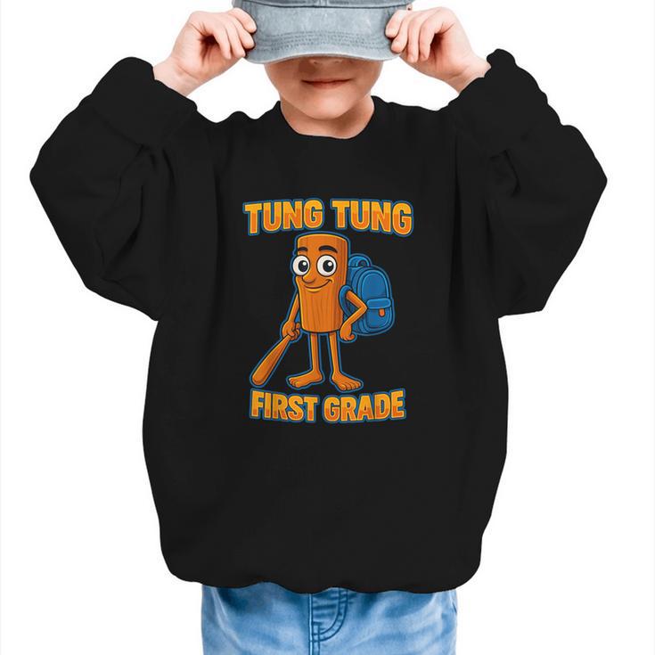 Tung Tung Sahur First Grade Italian Brainrot Back To School Graphic Kid Sweatshirt