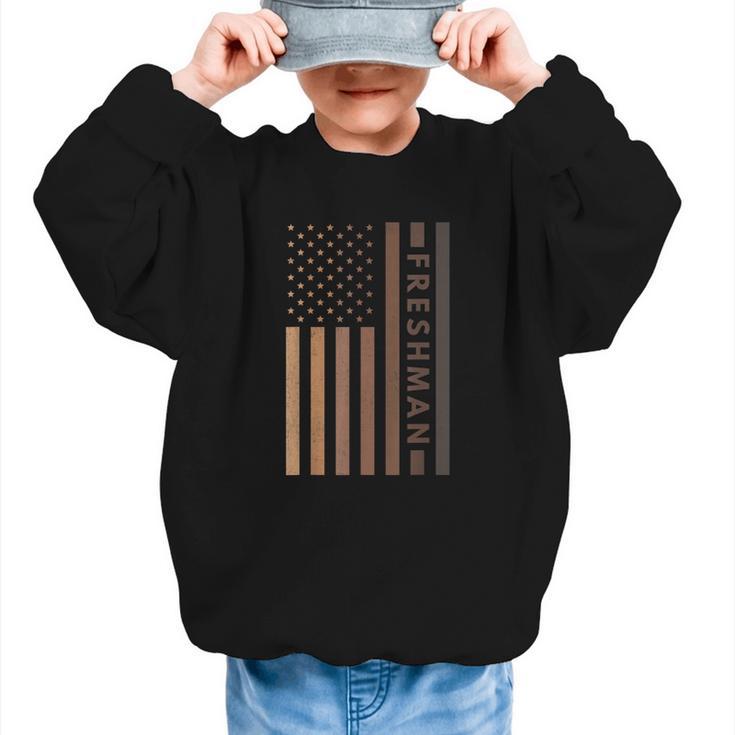USA Flag Freshman 9th Ninth Grade Back To School Juneteenth Graphic Kid Sweatshirt