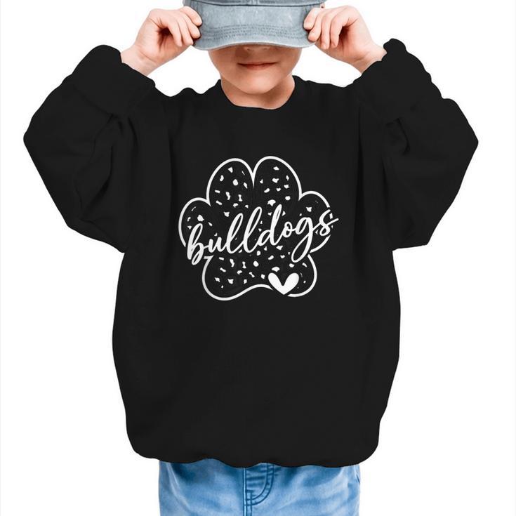 Vintage Bulldogs Team Pride School Spirit Back To School Graphic Kid Sweatshirt