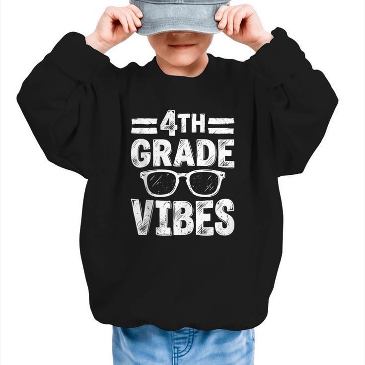 Vintage Fourth 4TH Grade Vibes Back To School First Day Kids Graphic Kid Sweatshirt