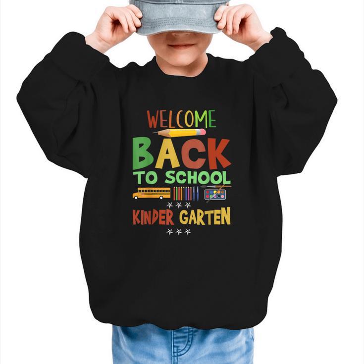 Welcome Back To School Kinder Garten First Day Of School Kid Graphic Kid Sweatshirt