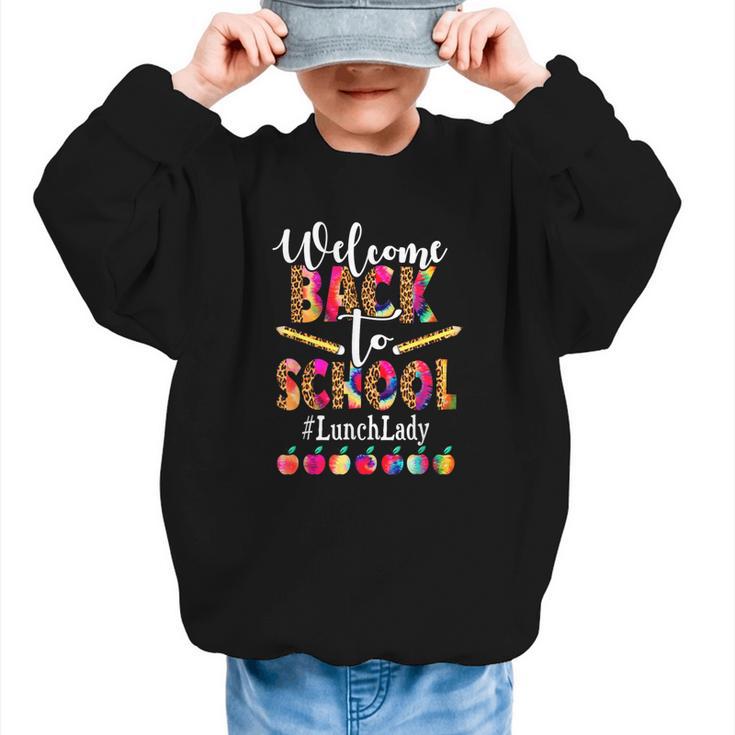 Welcome Back To School Lunch Lady Leopard On First Day Of School Graphic Kid Sweatshirt