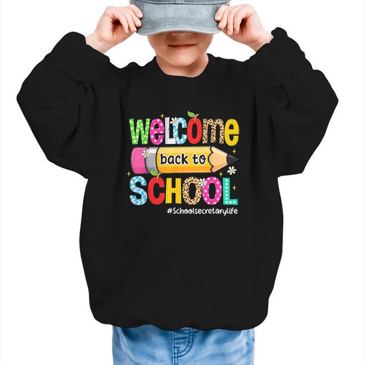 Welcome Back To School School Secretary Life Leopard Graphic Kid Sweatshirt
