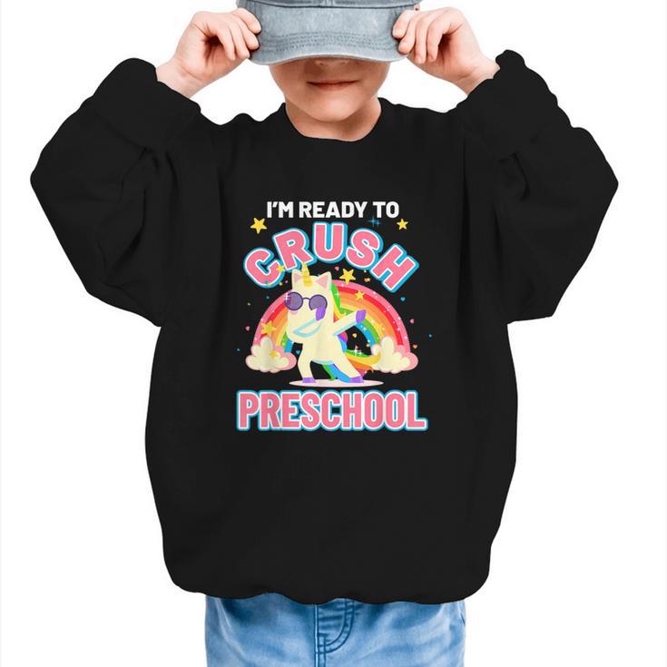 Welcome Back To School Unicorn Crushing Preschool Graphic Kid Sweatshirt