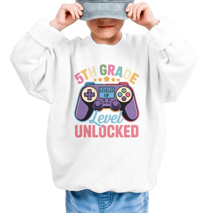 5th Grade Level Unlocked Shirt – Gamer Back To School Performance Graphic Kid Sweatshirt
