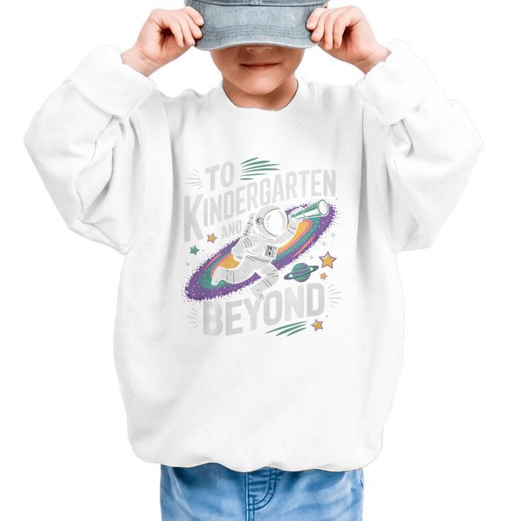 Back To School To Kindergarten And Beyond Astronaut In Space Premium Tri-Blend Graphic Kid Sweatshirt