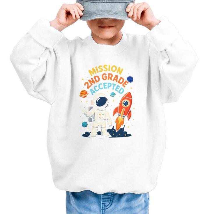 Back To School Mission Second 2nd Grade Accepted Astronaut Premium Tri-Blend Graphic Kid Sweatshirt