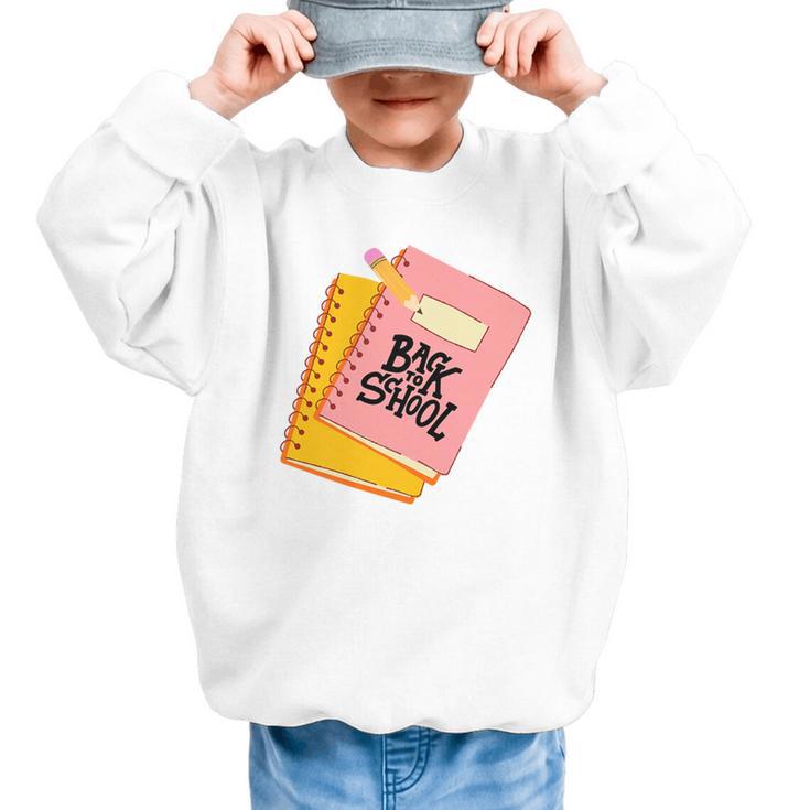 Back To School Notebook And Pencil Graphic Design Premium Tri-Blend Graphic Kid Sweatshirt