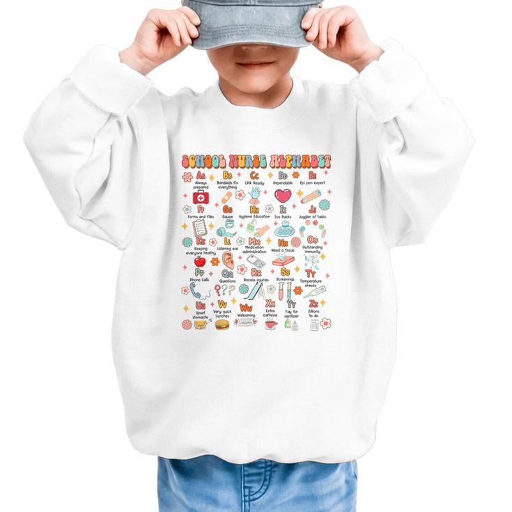Back To School School Nurse Alphabet School Nurse Life Graphic Kid Sweatshirt