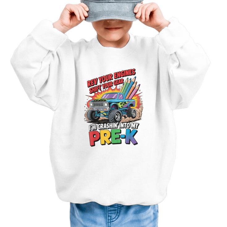 Back To School Pre-K Preschool Monster Truck First Day Boys Graphic Kid Sweatshirt