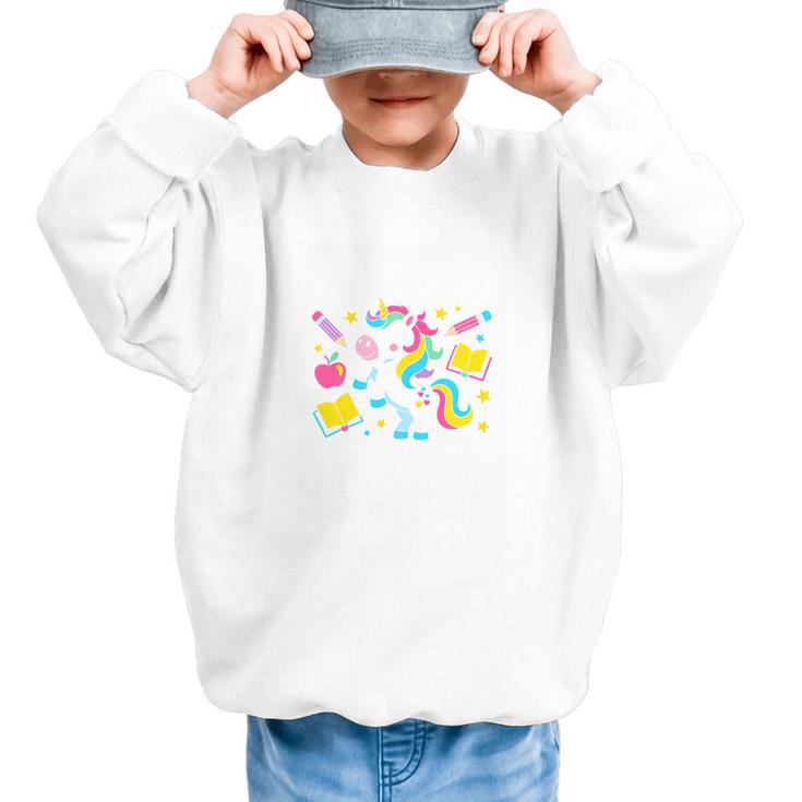 Back To School Unicorn First Grade Here I Come Premium Tri-Blend Graphic Kid Sweatshirt