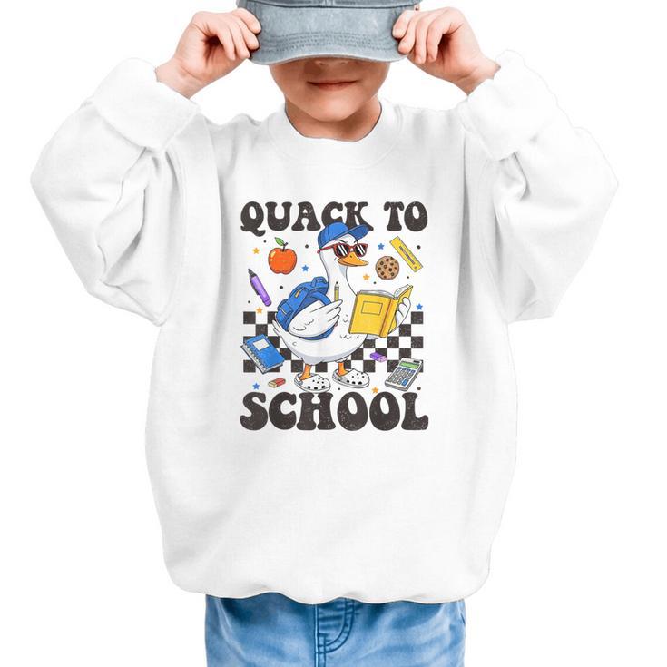 Boys Kid Back To School Goose Quackers Quack To School Graphic Kid Sweatshirt