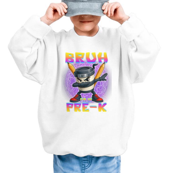 Bruh I'm In Pre-K Back To School Italian Brainrot Premium Tri-Blend Graphic Kid Sweatshirt