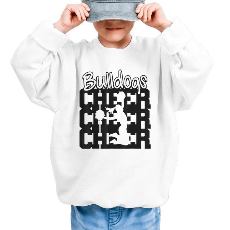 Bulldogs Cheer Back To School Cheerleading Spirit Graphic Kid Sweatshirt