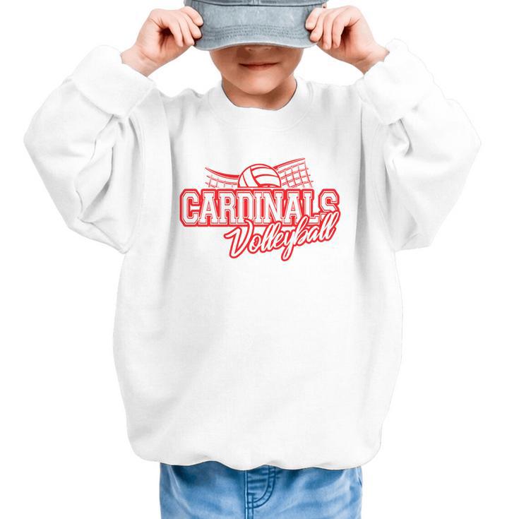 Cardinals Volleyball Back To School Spirit R Graphic Kid Sweatshirt