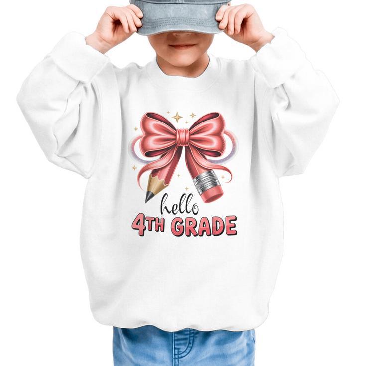 Coquette 4th Grade First Day Of Back To School Girls Outfits Graphic Kid Sweatshirt