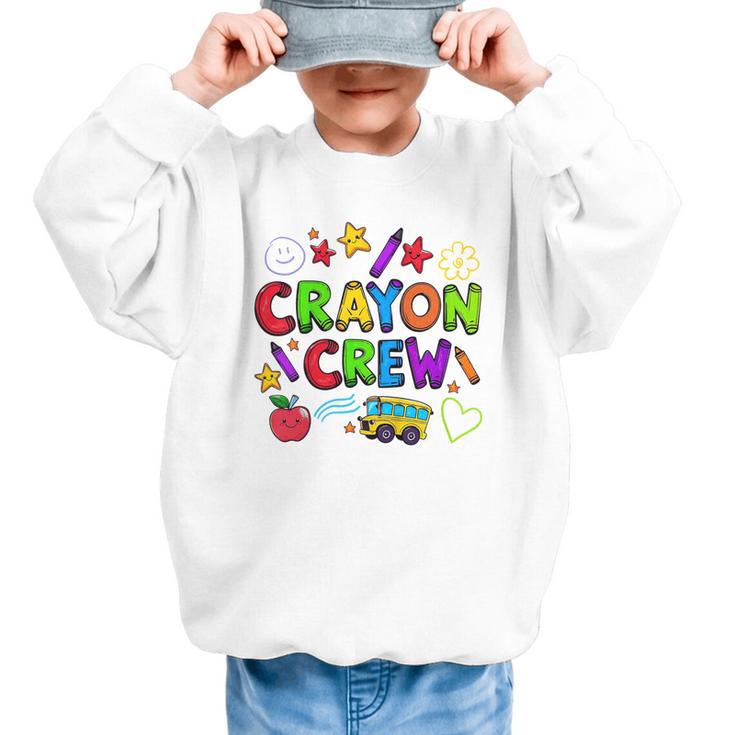 Crayon Crew Cute Back To School Graphic Kid Sweatshirt