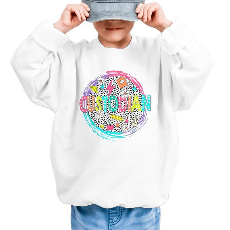 Cute Custodian Shirt First Day Of School Back To School Gift Graphic Kid Sweatshirt