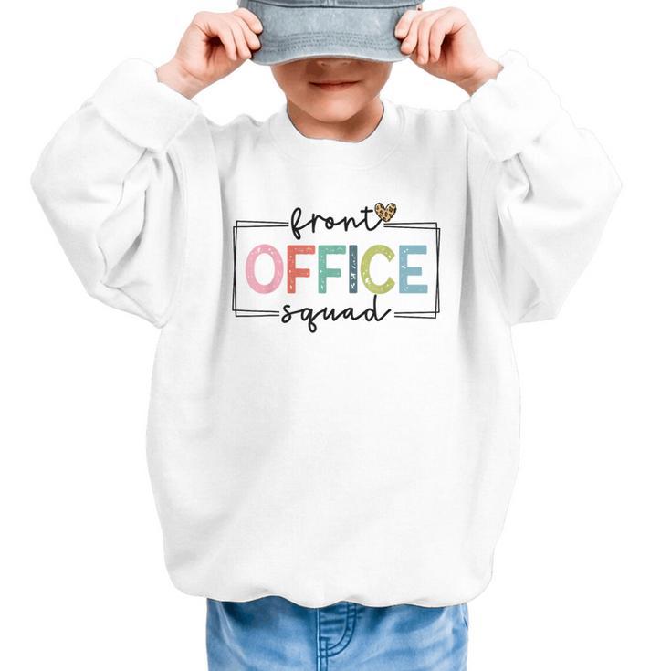 Cute Front Office Squad Secretary Admin Back To School Women Graphic Kid Sweatshirt