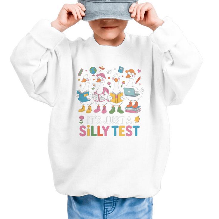 Cute Geese Silly Test Back To School Student Motivation Graphic Kid Sweatshirt