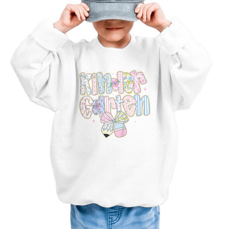 Cute Preppy Back To School Floral Kindergarten For Girls Graphic Kid Sweatshirt