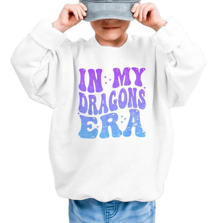 In My Dragons Era Back To School Spirit Game Retro Groovy Graphic Kid Sweatshirt