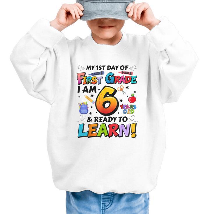 First 1st Grade First Day Of School Back To School Kids Graphic Kid Sweatshirt
