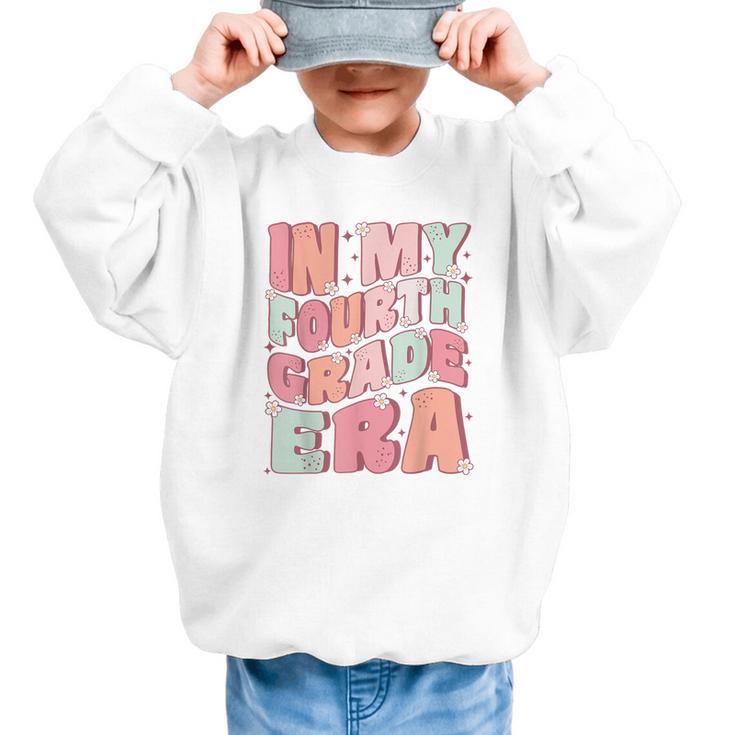 In My Fourth Grade Era Cute Groovy 4th Grade Back To School Graphic Kid Sweatshirt