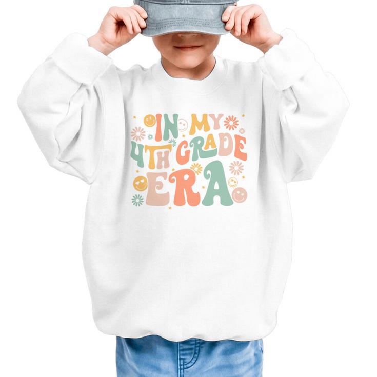 In My Fourth Grade Era Retro 4th Grade Back To School Graphic Kid Sweatshirt