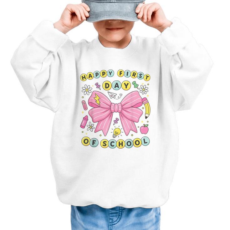 Friendship Bracelet Coquette Bow Back To School Girl Kids Graphic Kid Sweatshirt