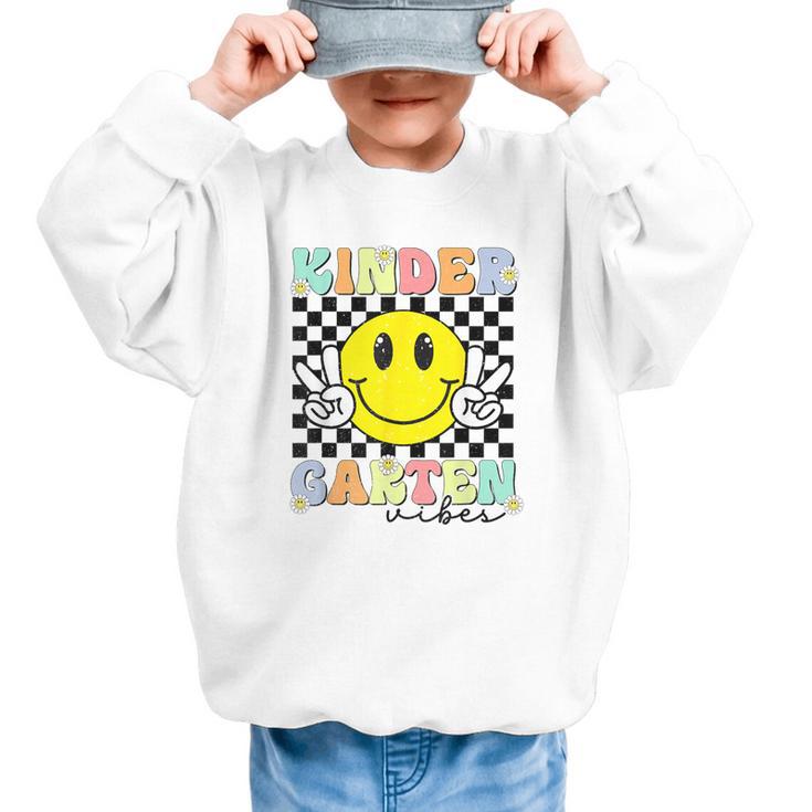 Girls Kindergarten Vibes Smile Face Back To School Kinder Graphic Kid Sweatshirt