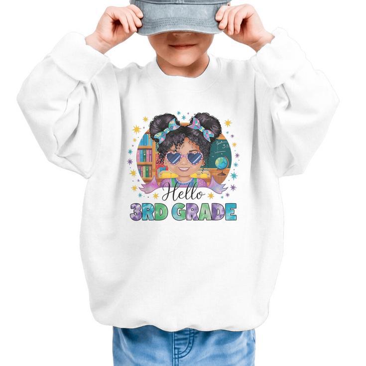 Hello 3rd Grade Girl Back To School Kids Boys Girls Graphic Kid Sweatshirt
