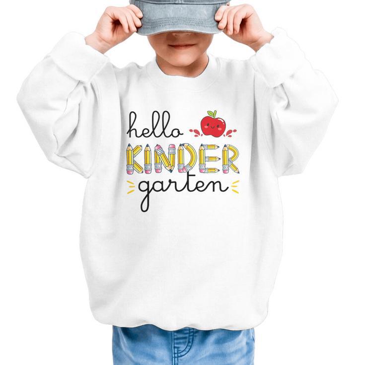 Hello Kindergarten Back To School Cute First Day Kids School Graphic Kid Sweatshirt
