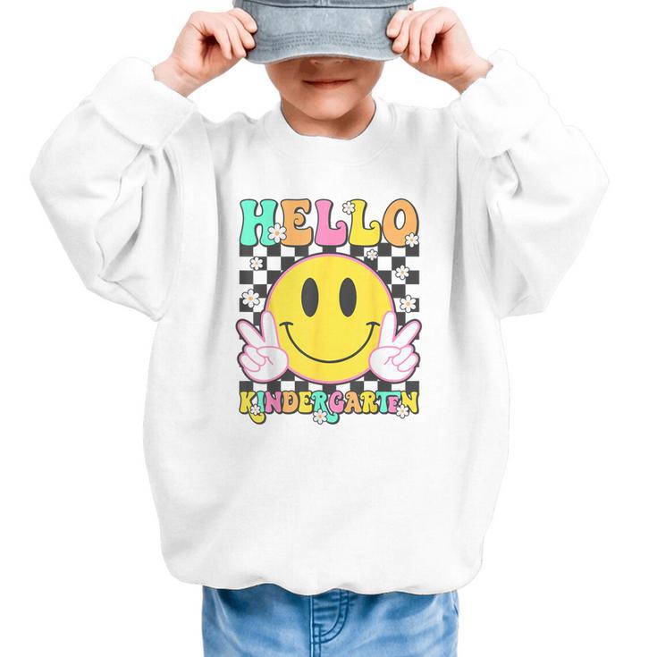 Hello Kindergarten Smile Face Back To School Girl Kid Graphic Kid Sweatshirt