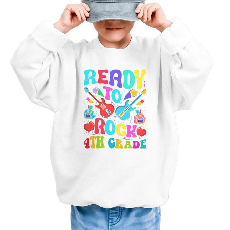 Im Ready To Rock 4th Grade Back To School 4th Grade Guitar Performance Graphic Kid Sweatshirt