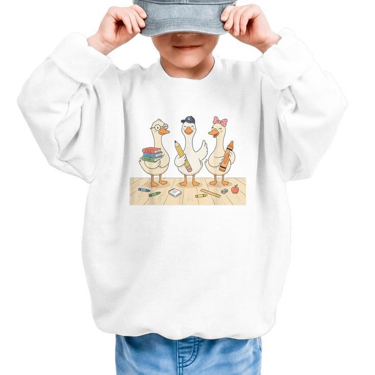 Kindergarten 1st Grade Goose Back To School Kids Graphic Kid Sweatshirt