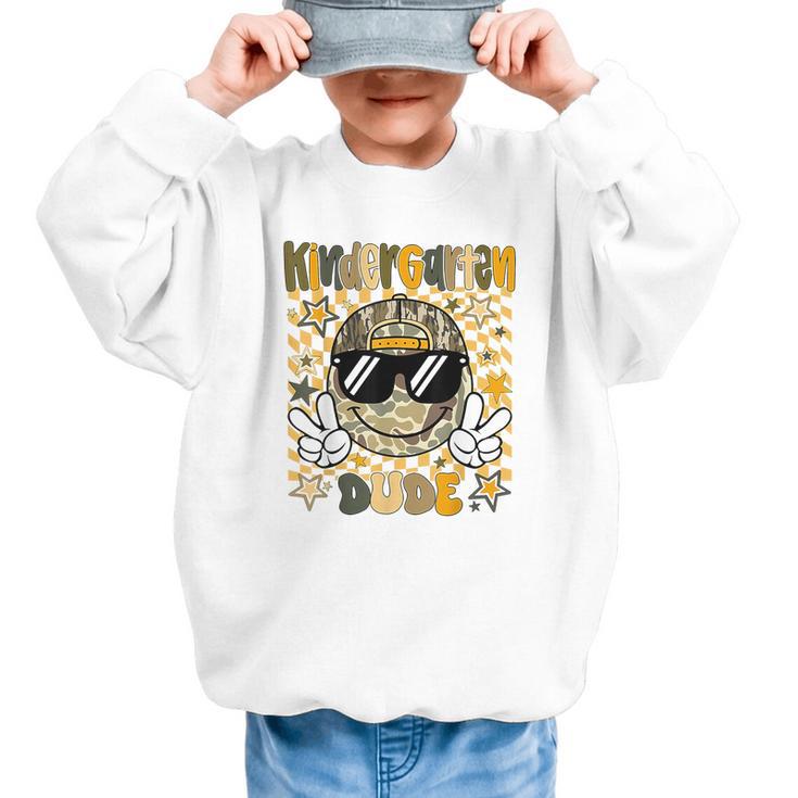 Kindergarten Camo Camouflage Smile Face Back To School Kids Graphic Kid Sweatshirt