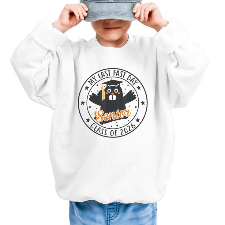 My Last First Day Senior 2026 Cat Back To School Cool Class Graphic Kid Sweatshirt