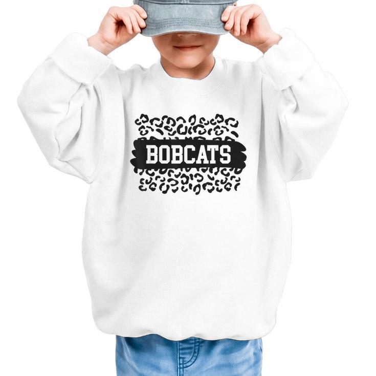 Leopard Bobcats School Spirit Fan Team Back To School Graphic Kid Sweatshirt