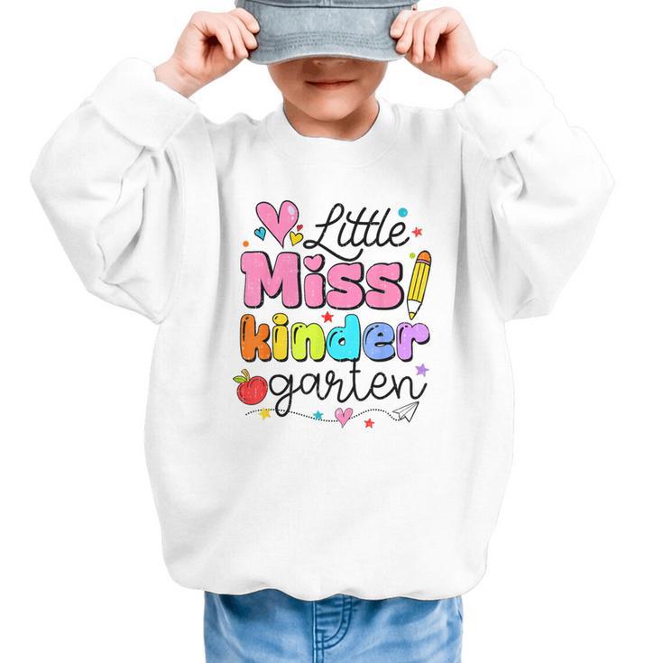 Little Miss Kindergarten Back To School Cute Kinder Girls Graphic Kid Sweatshirt