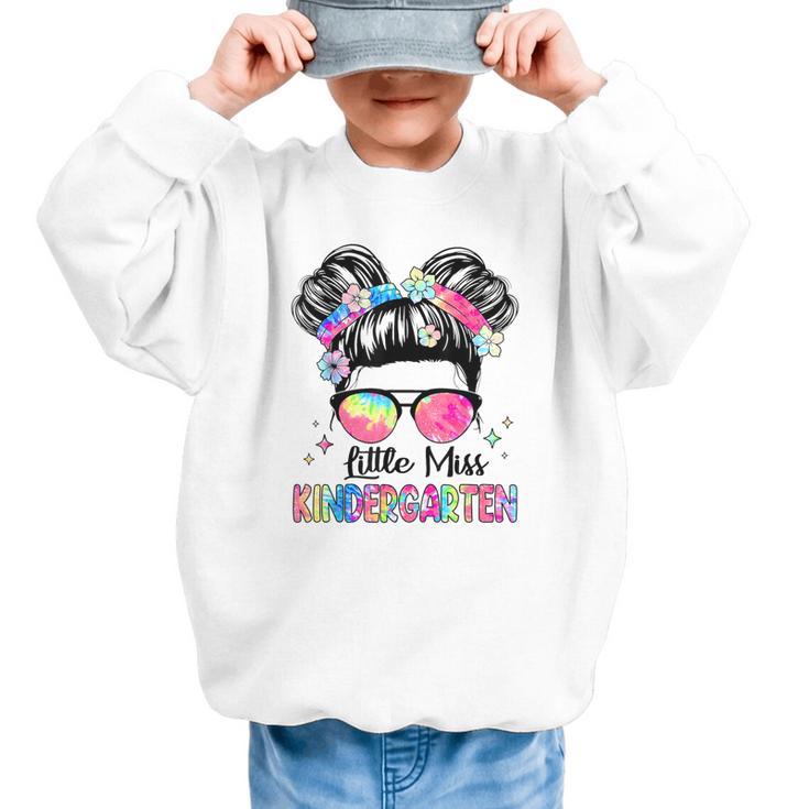 Little Miss Kindergarten Girls Kids Back To School Kinder Graphic Kid Sweatshirt