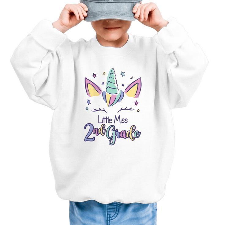 Little Miss Second Grade 2025 2nd Grade Back To School Graphic Kid Sweatshirt