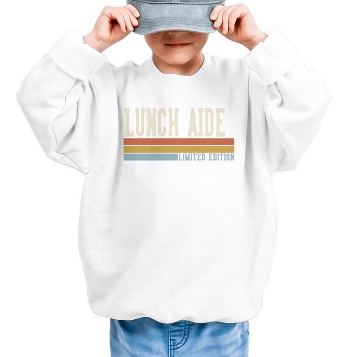 Lunch Aide Week Retro Vintage Back To School Day Comfort Colors Crop Top Graphic Kid Sweatshirt