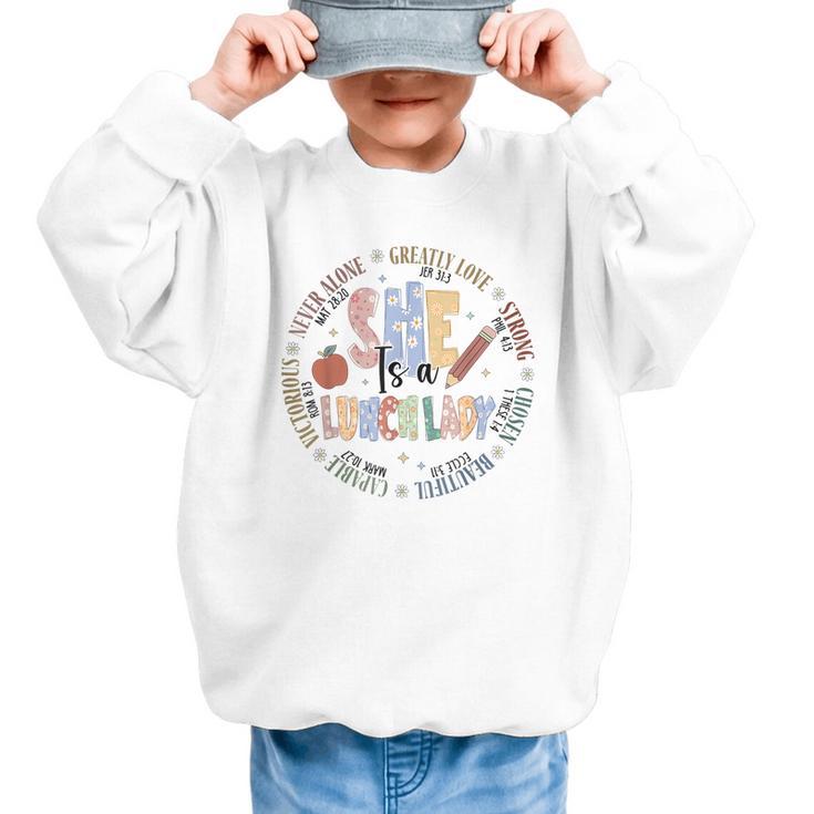 Lunch Lady God Says Bible Verse Christian Back To School Graphic Kid Sweatshirt