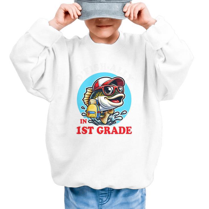 O’Fish-Ally a 1st Grade Mom Back To School Premium Tri-Blend Graphic Kid Sweatshirt